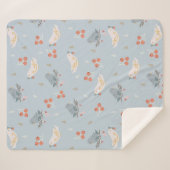 Couverture Sherpa Pastel Christmas Birds Motif sans couture (Devant (Horizontal))