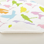 Couverture Sherpa Pastel Coloured Variété d'oiseaux Motif (3/4)