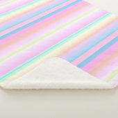Couverture Sherpa Pastel couleurs mignonnes rayées (3/4)