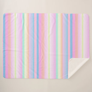 Couverture Sherpa Pastel couleurs mignonnes rayées