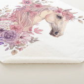 Couverture Sherpa pastel de chevaux pour filles (3/4)