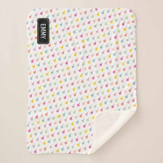 Couverture Sherpa Pastel F-15E Strike Eagle Fighter Jet Personnalisé (Devant)