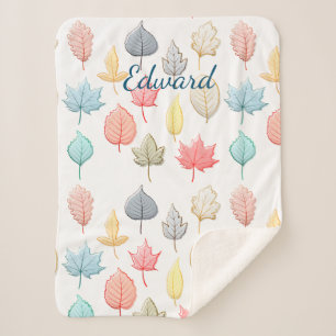 Couverture Sherpa Pastel Feuilles