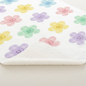 Couverture Sherpa Pastel Gingham Smiling Flowers Cute Blanket  (3/4)