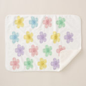 Couverture Sherpa Pastel Gingham Smiling Flowers Cute Blanket  (Devant (Horizontal))