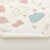 Couverture Sherpa Pastel Hearts & Clouds Watercolor Dream (10) (3/4)
