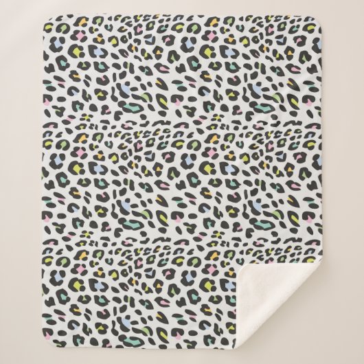 Couverture Sherpa Pastel Leopard Spot Motif (Devant)