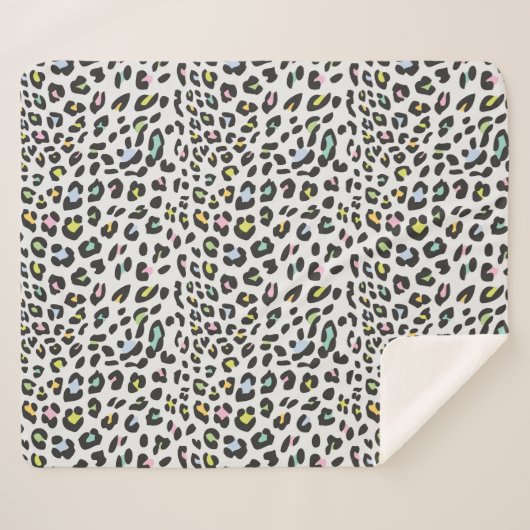 Couverture Sherpa Pastel Leopard Spot Motif (Devant (Horizontal))