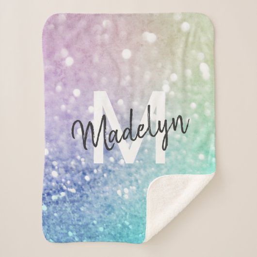 Couverture Sherpa Pastel Parties scintillant Bokeh ContexteGlam Eleg (Devant)