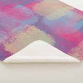 Couverture Sherpa Pastel Patchwork Design abstrait (3/4)