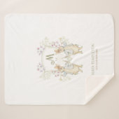 Couverture Sherpa Pastel Peter le lapin Monogram Baby shower Twins (Devant (Horizontal))