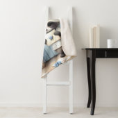 Couverture Sherpa Pastel Raccoon Letter Garden (En situation)