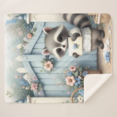 Couverture Sherpa Pastel Raccoon Letter Garden (Devant (Horizontal))