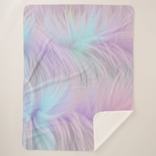 Couverture Sherpa Pastel Rainbow Fur (Devant)