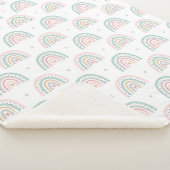 Couverture Sherpa Pastel Rainbow Motif avec Coeurs (3/4)