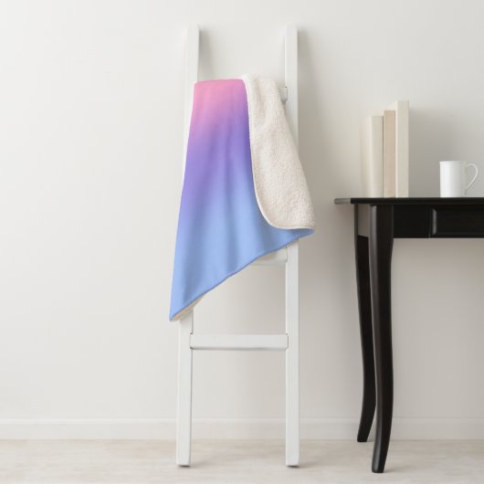 Couverture Sherpa Pastel Rainbow Sky esthétique Ombre Gradient Chic (En situation)
