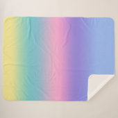 Couverture Sherpa Pastel Rainbow Sky esthétique Ombre Gradient Chic (Devant (Horizontal))