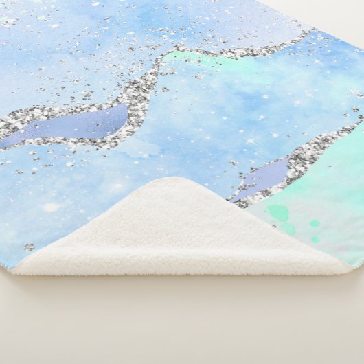 Couverture Sherpa *~* Pastel Sky Blue Agate Argent PARTIES SCINTILLA (3/4)