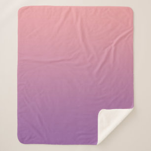 Couverture Sherpa Pastel Sunset rose violet ombre dégradé
