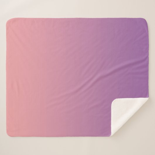 Couverture Sherpa Pastel Sunset rose violet ombre dégradé (Devant (Horizontal))