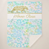 Couverture Sherpa *~* Pastel Tie Dye Gold Leopard Spots Sherpa Blank (Devant)