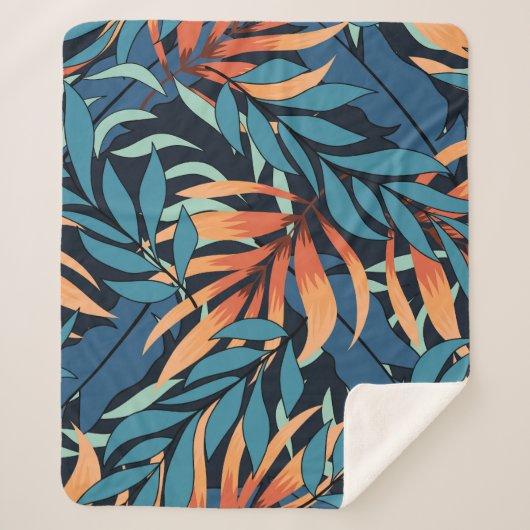 Couverture Sherpa Pastel Tropical Botanical Abstrait (Devant)