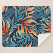 Couverture Sherpa Pastel Tropical Botanical Abstrait (Devant (Horizontal))