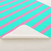 Couverture Sherpa Pastel Turquoise Bleu Vert Et Rose (3/4)
