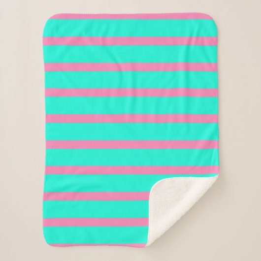 Couverture Sherpa Pastel Turquoise Bleu Vert Et Rose (Devant)