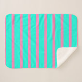 Couverture Sherpa Pastel Turquoise Bleu Vert Et Rose (Devant (Horizontal))