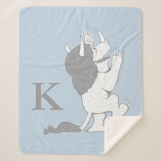 Couverture Sherpa Pastel Wild Thing | Ajouter votre initiale (Devant)