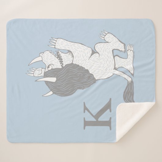 Couverture Sherpa Pastel Wild Thing | Ajouter votre initiale (Devant (Horizontal))