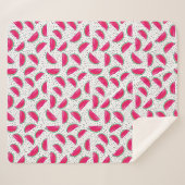 Couverture Sherpa Pastèque au néon sur le motif de graines (Devant (Horizontal))