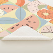 Couverture Sherpa Pastèque d'été Citrus : Patte géométrique Abstrait (3/4)