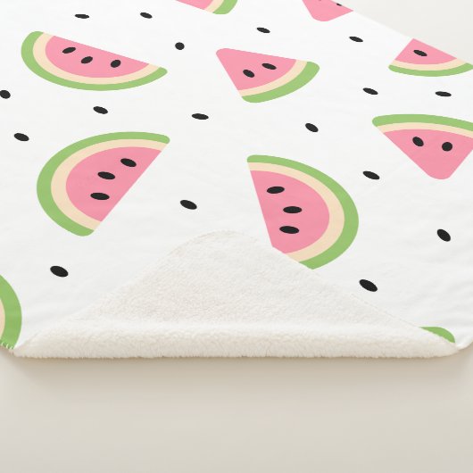 Couverture Sherpa Pastèque rose, Graines de pastèque, Motif d'été (3/4)