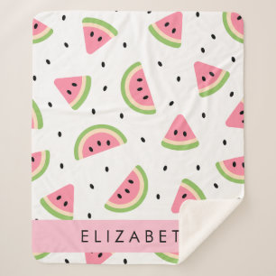 Couverture Sherpa Pastèque Rose, Pâtes De Pâques, Votre Nom