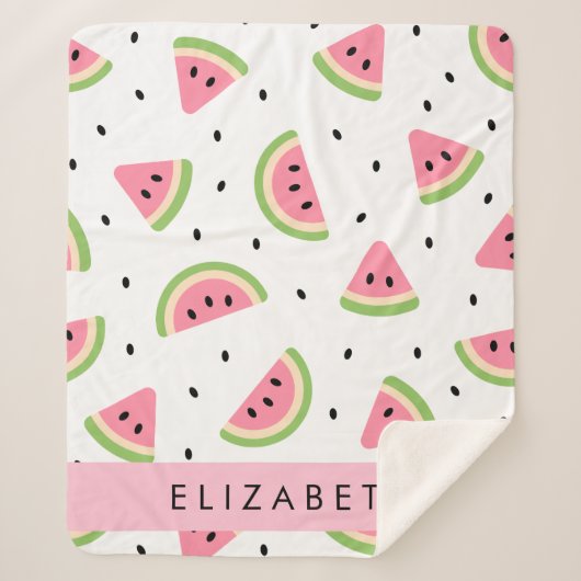 Couverture Sherpa Pastèque Rose, Pâtes De Pâques, Votre Nom (Devant)