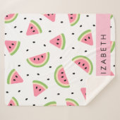 Couverture Sherpa Pastèque Rose, Pâtes De Pâques, Votre Nom (Devant (Horizontal))