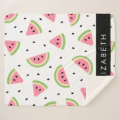 Couverture Sherpa Pastèque Rose, Pâtes De Pâques, Votre Nom (Devant (Horizontal))