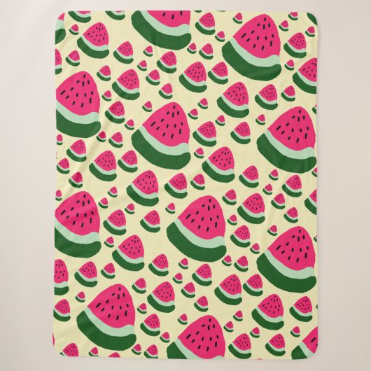 Couverture Sherpa Pastèques Fantaisistes Motif de Fruits d'Été Migno (Devant)