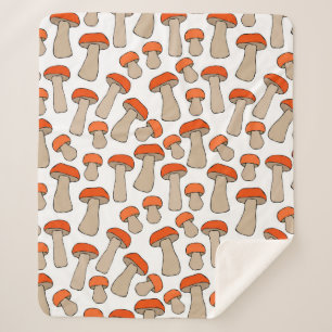 Couverture Sherpa Pat de champignons d'Aspen rouge ou orange sans fi