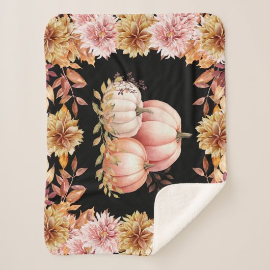 Couverture Sherpa Patch Citrouille de récolte d'automne (Devant)