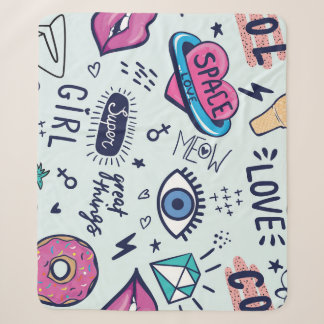 Couverture Sherpa Patch de mode : Stickers Pop Art.