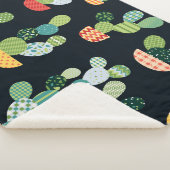 Couverture Sherpa Patchwork Cactus Plantes Motif sans couture (3/4)
