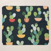 Couverture Sherpa Patchwork Cactus Plantes Motif sans couture (Devant (Horizontal))