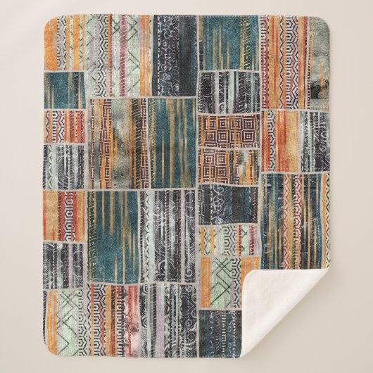 Couverture Sherpa Patchwork collage mixage, surface composée motif i (Devant)