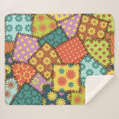Couverture Sherpa Patchwork Eclectique : Mélange Motif Diverse (Devant (Horizontal))