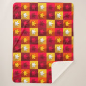 Couverture Sherpa Patchwork Feuilles d'érable d'automne (Devant)