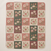 Couverture Sherpa Patchwork floral rustique sans couture (Devant)
