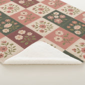 Couverture Sherpa Patchwork floral rustique sans couture (3/4)